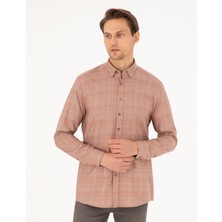 Pierre Cardin Erkek Turuncu Regular Fit Uzun Kollu Gömlek 50292241-VR051