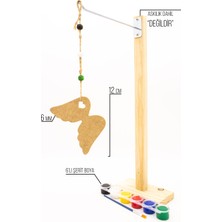 Neşeli Ahşap Kanat Sarkaç Takımı. Duvar Süsü Oda Süsü Balkon Yazlık  Dekoru. Ahşap Boyama Etkinliği