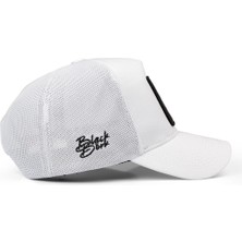 BlackBörk V1 Trucker Positive - 1 Kod Logolu Unisex Beyaz Şapka