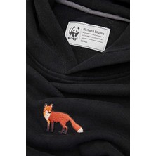 Wwf Market Kızıl Tilki Super Soft Hoodie Sweatshirt Siyah