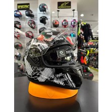 Shiro Fullface SH-667SV Blaster Funky Grafic Sun Vizör Kask