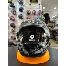 Shiro Fullface SH-667SV Blaster Funky Grafic Sun Vizör Kask