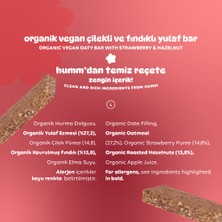 Organik Vegan Çilekli ve Fındıklı Yulaf Bar - 6 Adet