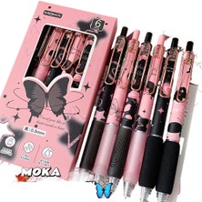 Sysdjon Yatniee 6 Adet Kawaii Kalem Seti Kelebek Serisi Sevimli Unisex St Uç Japon Kawaii Kırtasiye Okul Malzemeleri Estetik Kalemler (Yurt Dışından)