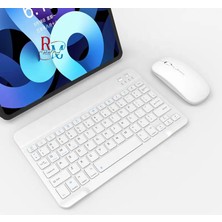 Redmud Teknoloji Ipad Air 4.5.6.nesil 10.9 Inç ile Uyumlu Tablet Kılıfı ve Klavye Mouse Set Kalem Bölmeli Smart Kılıf