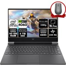 Hp Victus 16 Intel Core I7-14700HX 40GB 4tb SSD RTX4060/8GB 144Hz Fhd 16.1" Windows 11 Home Taşınabilir Bilgisayar 9J234EA-A52 & Anzar Mouse