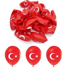 GENC DIJITAL BASKI 25 Adet Ay-Yıldız Balon