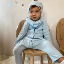 Merra Kids Unisex Bere Boyunluklu Tulum Acık Mavi