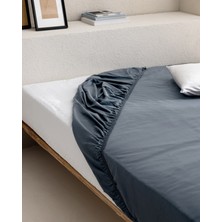 Madame Coco Manon King Size %100 Pamuk Ranforce Lastikli Çarşaf - Koyu Mavi