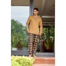 Kly %100 Pamuk Uzun Kol Ekoseli Erkek Pijama Takım 6020