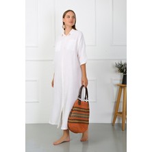 Agva Collection Teos Uzun Beyaz Elbise