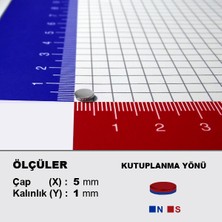 NeoHobi Neodyum Mıknatıs D5X1 Çap 5mm Kalınlık 1mm Çok Güçlü Mıknatıs 20 Adet