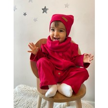 Merra Kids Unisex Bere Boyunluklu Tulum Kırmızı