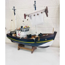 Dekoratif Ahşap Maket Gemi Balıkçı Teknesi