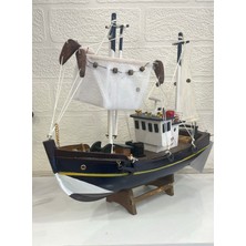Dekoratif Ahşap Maket Gemi Balıkçı Teknesi