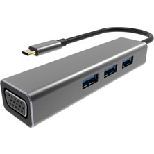 Vcom DH319 Type-C To USB 3.0-3 VGA Çevirici