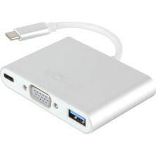 Vcom CU426M Type-C-M To VGA-F USB 3.0-F Type-C-F Çevirici