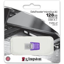 Kingston DTDUO3CG3-128GB DataTraveler microDuo 3C 200MB-s dual USB-A + USB-C Flash Bellek