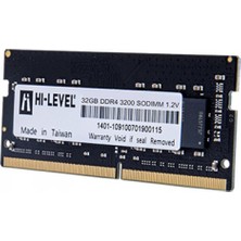 Hi-Level HLV-SOPC25600D4-32G 32GB (1x32GB) DDR4 3200MHz CL22 Notebook Ram (Bellek)