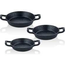 Cornella 3'lü Granit Döküm Sahan Tava Seti – Yapışmaz, Dayanıklı ve Şık 22/20/18 cm