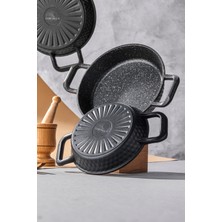 Cornella 3'lü Granit Döküm Sahan Tava Seti – Yapışmaz, Dayanıklı ve Şık 22/20/18 cm