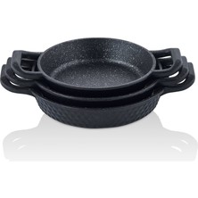 Cornella 3'lü Granit Döküm Sahan Tava Seti – Yapışmaz, Dayanıklı ve Şık 22/20/18 cm