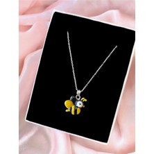 Arı Figürlü 925 Ayar Gümüş Çocuklara Özel Tasarım Kolye