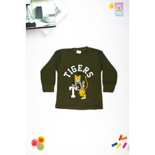 Yalçınoğlu Kaplan Baskılı Uzun Kollu Çocuk  Sweatshirt  1-4 Yaş