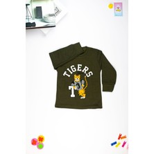 Yalçınoğlu Kaplan Baskılı Uzun Kollu Çocuk  Sweatshirt  1-4 Yaş