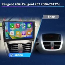 Victor Peugeot206/Peugeot207(2006-2012)Yıl Android Sürüm 13 Kablosuz Carplay Navigasyon Multimedya 9 Inç Ekran 4G Ram + 64GB Hafıza Çerçeveli ve arka görüş kameralı