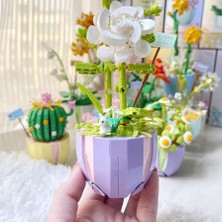 Tcherchi Buket Moc Blok Çiçek Succulents Bonsai Saksı Yapı Taşları Romantik Kiti Montaj Tuğla Oyuncaklar Çocuklar Için Kız Noel Hediyesi (Yurt Dışından)