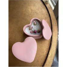 Loş Dükkan Dekoratif Kapaklı Kalp Kutu Tomurcuk Gül Içeren Pembe Tasarım Mum