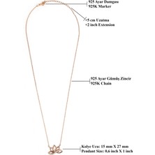 Jewelmim Lotus Çiçeği Gümüş Kolye 18 Ayar Rose Altın Kaplama Sonsuzluk İşareti Lotus Çiçeği Kolyesi 925 Ayar Gümüş Kadın Kolye | Bayan Zirkon Taşlı Sonsuzluk Lotus Kamelya Çiçeği Kadın Gümüş Kolye