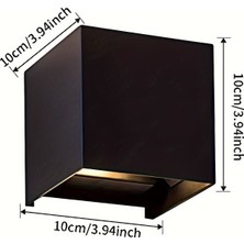 Tcherchi Açısı Ayarlanabilir 2 Parça LED Iç ve Dış Duvar Apliği Siyah (Yurt Dışından)