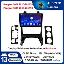 Victor peugeot 3008 (2009-2015Yıl)/peugeot 5008 (2009-2016Yıl )Android Sürüm 13 Kablosuz Carplay Navigasyon Multimedya 9  İnç Kuantum Ekran 8Gb Ram + 168Gb Rom Bellek Çerçeveli ve arka görüş kameralı