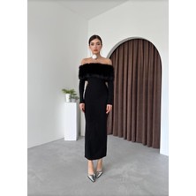 Tasarım Peluş Straplez Elbise