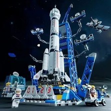 Tcherchi Fırlatma Merkezi Lunar Lander Modeli Yapı Taşları Uzay Gemisi Uzay Limanı Şekil Mekik Roket Tuğlaları Inşaat Oyuncakları (Yurt Dışından)