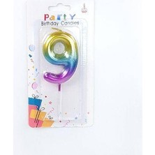 parti dükkanım renkli metalik rakam pasta mum - 9
