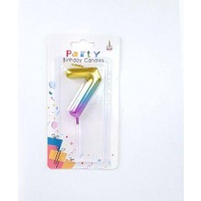 parti dükkanım renkli metalik rakam pasta mum - 7