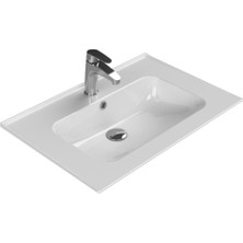 Turkuaz Blue Etajerli Lavabo 70X47 cm (Beyaz)