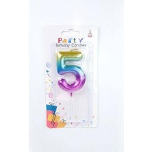 parti dükkanım renkli metalik rakam pasta mum - 5