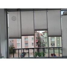 Plised Home Katlanabilir Cam Balkon Plise Perde Kül Gri (Vidalıveya Kancalı)