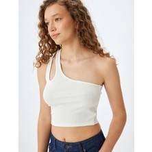 Koton Crop Atlet Tek Omuz Pencere Detaylı Kolsuz