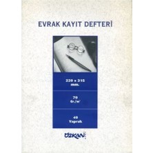 Özkan Evrak Kayıt Defteri 40 Yaprak 22 x 32 cm