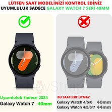 NovStrap Samsung Galaxy Watch 7 40mm ile Uyumlu Ekran Koruyucu Cam Kasa Koruyucu Kılıf Sert Pc
