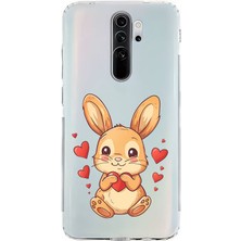 Zeyno Xiaomi Redmi Note 8 Pro Uyumlu Aşık Tavşan Desenli Silikon Kılıf