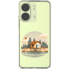 Zeyno Xiaomi Redmi 13C Uyumlu Göl Evi Desenli Silikon Kılıf
