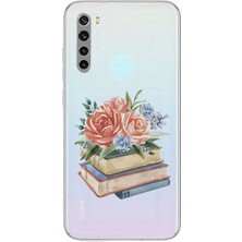 Zeyno Xiaomi Redmi Note 8 Uyumlu Kitap ve Çiçek Desenli Silikon Kılıf