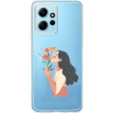 Zeyno Xiaomi Redmi 12 Uyumlu Çiçek Kızı Desenli Silikon Kılıf