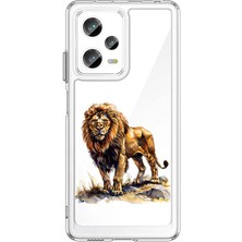 Zeyno Xiaomi Redmi Note 12 Pro 5g Uyumlu Aslan Gücü Desenli Silikon Kılıf